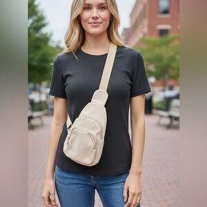 NEW•CELINE CORDUROY SAND CROSSBODY BAG•NWT